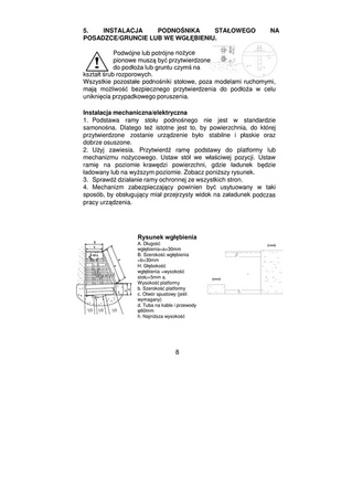 Stacjonarny stół podnośny (udźwig: 2000 kg, wymiary platformy: 1300x850 mm, wysokość podnoszenia min/max: 360-1780 mm) 3109777