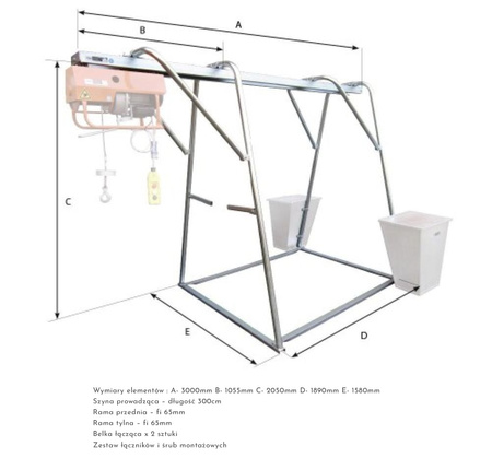 FANMART Bramownica do wciągarki budowlanej (udźwig: 500 kg) 47681829