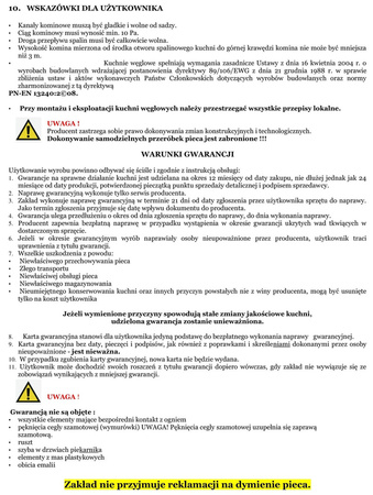 Kuchnia, angielka 9,2kW, bez płaszcza wodnego, Jawor (obudowana, kolor: biały) - spełnia anty-smogowy EkoProjekt 25980265