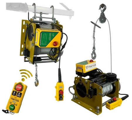 Wciągarka 500kg, 40m, pilot radiowy Wciągarka Budowlana TRETOS Military (TR-50040) + ramię do wciągarki TRETOS Military 300-600 kg (TR-60065)