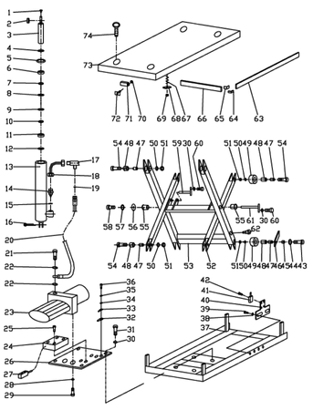 Stół podnośny elektryczny (wymiary platformy: 1700x1000, udźwig: 1000 kg, wysokość podnoszenia min/max: 240-1300 mm) 3109771