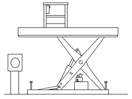 Podnośnik nożycowy (udźwig: 500 kg, wymiary platformy: 900x600 mm, , wysokość podnoszenia min/max: 280-1180 mm) 43268369