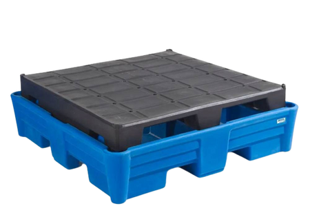 Wanna wychwytowa z polietylenu (PE) na 4 beczki, z paletą z PE, 1330x1330x410 72279388