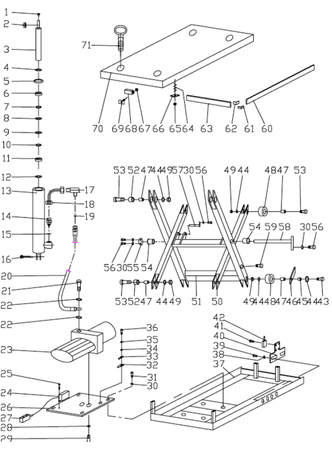 Stół podnośny elektryczny (wymiary platformy: 1000x1600mm, udźwig: 1000 kg, wysokość podnoszenia min/max: 205-990 mm) 3109770