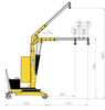 LIFERAIDA Mini żuraw z ramieniem obrotowym i podnoszeniem elektrycznym (udźwig: 200 kg, maks. wysieg ramienia: 1270 mm, maks. wysokość: 2850 mm) 03082016