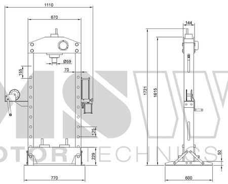 Prasa hydrauliczna MSW (maks. siła nacisku: 30 T, maks. ciśnienie robocze: 666 bar) 45674807