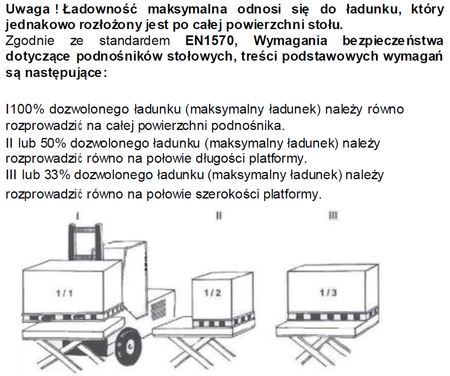 Stół podnośny elektryczny (wymiary platformy: 1000x1600mm, udźwig: 1000 kg, wysokość podnoszenia min/max: 205-990 mm) 3109770