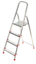 Drabina domowa 4 stopniowa wysokość robocza 2,76m, czerwona 99674622