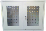 Szafka narzędziowa wisząca przeszklona, 2 półki, 2 drzwi, POMALOWANA (wymiary: 800x800x350 mm) 77170773