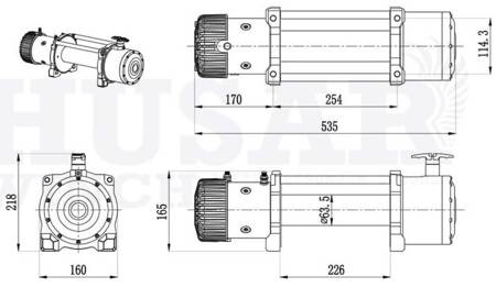 BARHUSA Wyciągarka z liną stalową 12V (uźwig: 13000lbs / 5897 kg, długość liny: 20 m) 51977445