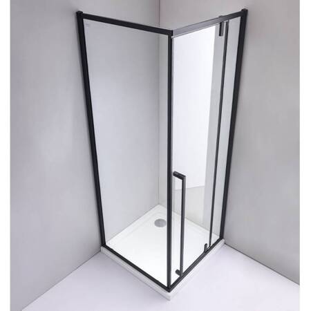 Calbati Kabina prysznicowa czarna kwadratowa 90x90 szkło 6mm 23178198