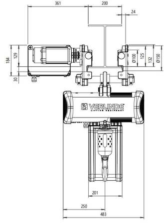 Elektryczna wciągarka łańcuchowa hakowa z elektrycznym wózkiem (udźwig: 1000 kg, wysokość podnoszenia: 6 m, szerokość profilu: 58-200 mm) 33981651