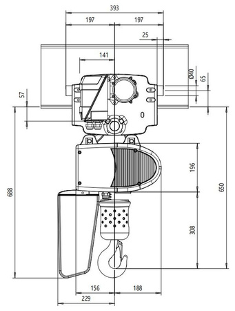 Elektryczna wciągarka łańcuchowa hakowa z elektrycznym wózkiem (udźwig: 1000 kg, wysokość podnoszenia: 6 m, szerokość profilu: 58-200 mm) 33981651