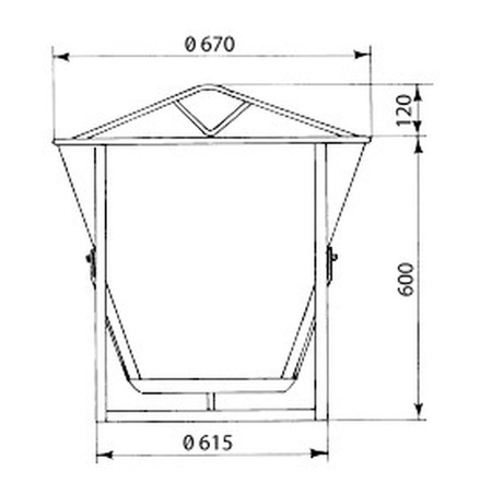 FANMART Pojemnik budowlany stożkowy otwierany (udźwig: 170 kg, pojemność: 90 L) 47682487