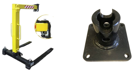 HYLDROBLE Widły do palet grawitacyjne pod rotator - do wyboru łącznik między rotatorem a widłami (udźwig: 2 T, długość wideł: 1000mm, robocza: 170mm) 80879957