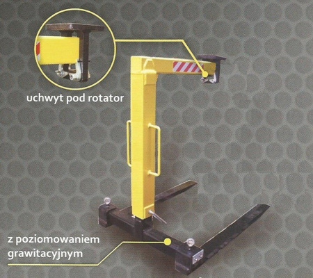 HYLDROBLE Widły do palet grawitacyjne pod rotator - do wyboru łącznik między rotatorem a widłami (udźwig: 2 T, długość wideł: 1000mm, robocza: 170mm) 80879957