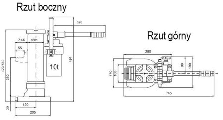 Hydrauliczny podnośnik maszynowy (udźwig: 10000 kg, skok: 230mm) 80166776