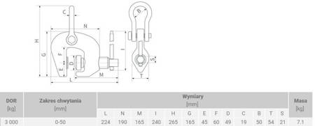 IMPROWEGLE Uchwyt śrubowy do blach (udźwig: 3000 kg, zakres chwytania: 0-50 mm) 33981665