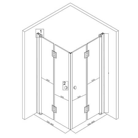 Kabina prysznicowa kwadratowa 80x80 cm BS05A Czarna 23181733