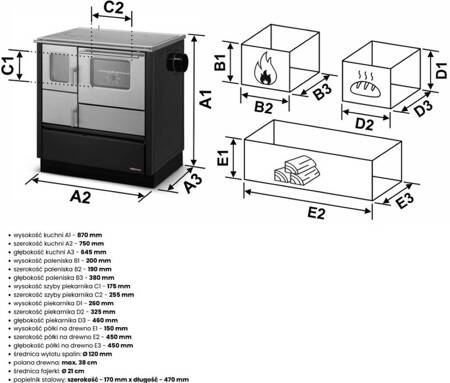 Kuchenka kuchnia węglowa westfalka 6-8kW (kolor: czarny, średnica wylotu spalin: 120 mm) - spełnia anty-smogowy EkoProjekt 99682603