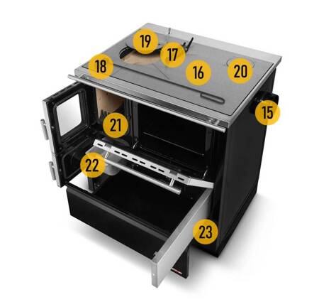 Kuchenka kuchnia węglowa westfalka 6-8kW (kolor: czarny, średnica wylotu spalin: 120 mm) - spełnia anty-smogowy EkoProjekt 99682603