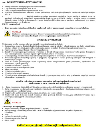 Kuchnia, angielka 9,2kW bez płaszcza wodnego, Jawor (nieobudowana, kolor: biały) - spełnia anty-smogowy EkoProjekt 25980262