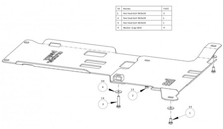 Osłona reduktora OFFROAD Jeep Grand Cherokee WK2 2013-2020 aluminiowa 59882547