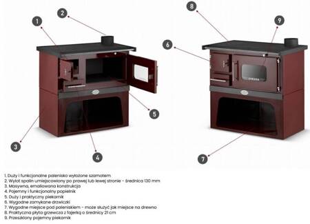 Piec koza kuchenka kuchnia węglowa westfalka 6-8kW (kolor: brązowy, średnica wylotu spalin: 130mm) - spełnia anty-smogowy EkoProjekt 99682637