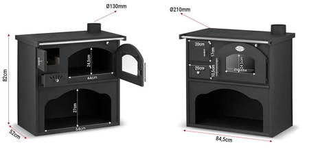 Piec koza kuchenka kuchnia węglowa westfalka 6-8kW (kolor: czarny, średnica wylotu spalin: 130 mm) - spełnia anty-smogowy EkoProjekt 99680120