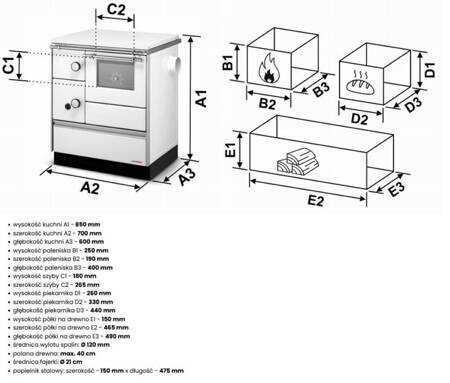 Piec koza kuchenka kuchnia węglowa westfalka 7,3-9kW (kolor: biały, średnica wylotu spalin: 120mm) - spełnia anty-smogowy EkoProjekt 99682651