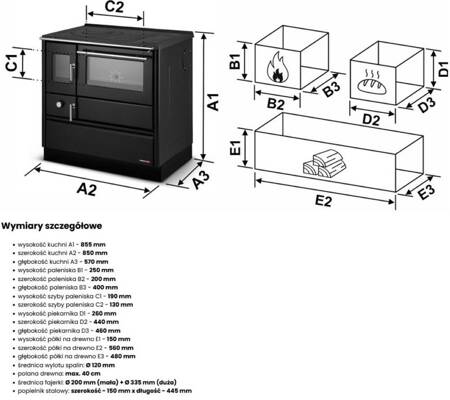 Piec koza kuchenka kuchnia węglowa westfalka 8,3-10,3kW (kolor: czarny, średnica wylotu spalin: 120mm) - spełnia anty-smogowy EkoProjekt 99682654