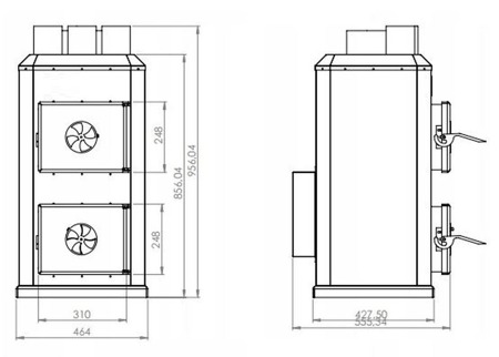 Piec nadmuchowy 14kW, blacha kotłowa 6 i 10mm (paliwo: drewno, miał węglowy, węgiel brunatny, węgiel kamienny, pellet) - spełnia anty-smogowy EkoProjekt 95480067