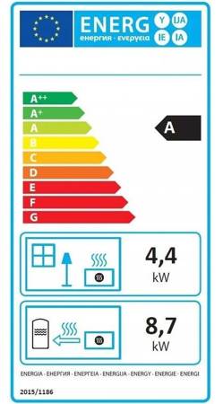 Piec wolnostojący 4,4-13,1/8,7kW z płaszczem wodnym (średnica wylotu spalin: 120 mm) - spełnia anty-smogowy EkoProjekt 99680031