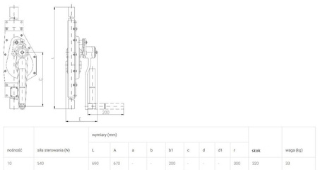 Podnośnik mechaniczny zębaty do kontenerów - wersja podstawowa (udźwig: 10 T, skok: 320 mm) 22077091