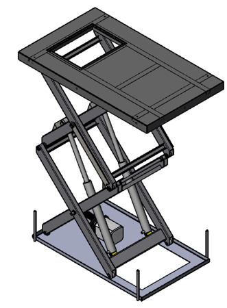 Podnośnik, podest nożycowy (udźwig: 2000 kg, wymiary platformy: 2600x1300mm, wysokość podnoszenia min/max: 530-3530mm, moc: 3kW) 01878948