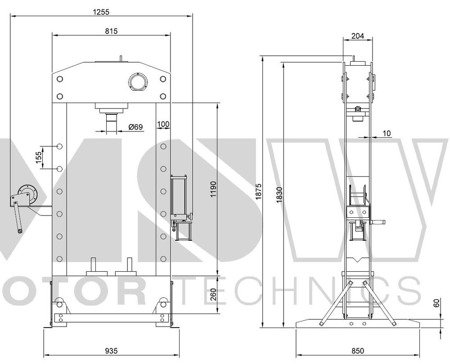 Prasa hydrauliczna MSW (maks. siła nacisku: 50 T, maks. ciśnienie robocze: 624 bar) 45674808