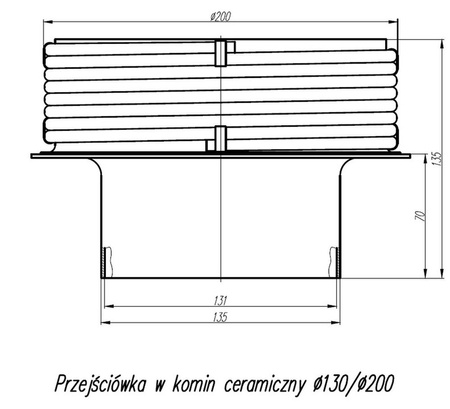 Przejście z redukcją z systemu rur fi 130/200 30082773