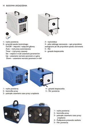 TERODO tritlen Generator ozonu, ozonator (wydajność: 5000 mg/h, moc: 65 W) 300 mᶾ - 100 min Zostały 3 sztuki 45675221