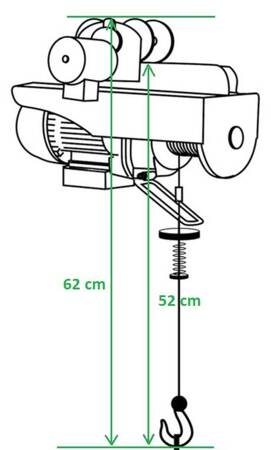 TRETOS Force TR-99020 Wciągarka linowa elektryczna z wózkiem elektrycznym i pilotem bezprzewodowym 500/990kg, 20m