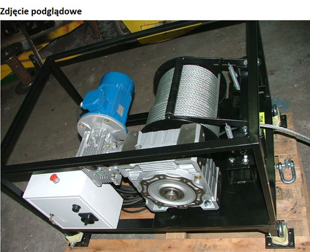 Treton Elektryczna wciągarka linowa oparta na zespole motoreduktorów ślimakowych + Lina o średnicy 8mm 65mb (siła uciągu: 1700 kg, moc: 2,2kW 400V) 28882521