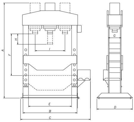 Warsztatowa prasa hydrauliczna Metallkraft (moc: 100 T, silnik: 1,5kW 400V) 32269384