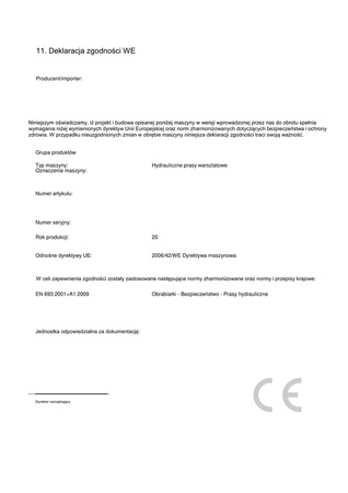 Warsztatowa prasa hydrauliczna Metallkraft (moc: 30 T) 32269380