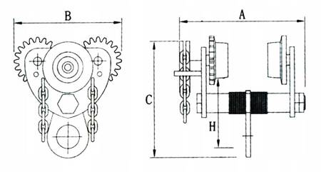 Wózek do wciągarki (udźwig: 3T, szerokość toru jezdnego: 70 - 164 mm) 24980852