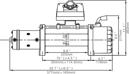 Wyciągarka Escape EVO 9500 lbs [4309 kg] EWX-QF z liną syntetyczną 12V (lina: 10 mm czerwona dyneema 25m 10400kg +hak) 81877757