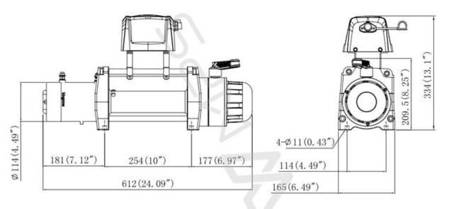 Wyciągarka KingOne ORCA 11.0 [4990kg] z liną syntetyczną 12V (lina: 10mm 28m czerwona 10400kg +hak) 81877872