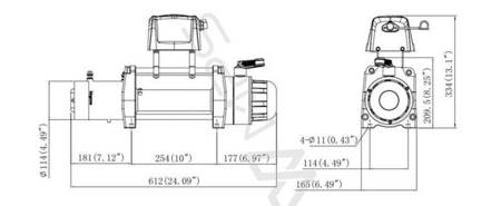 Wyciągarka KingOne ORCA 9,0 [4082kg] 12V (lina stalowa: 9,5 mm 27 metrów) 81877724