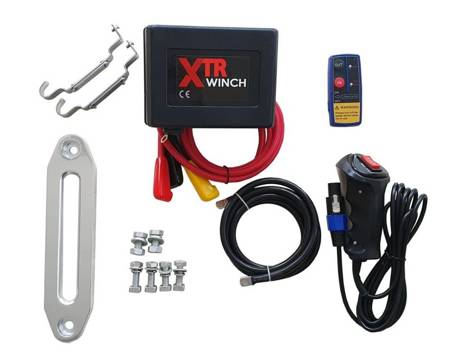 Wyciągarka XTR 13500lbs [6130kg] SPEED z liną syntetyczną 12V (lina: 10 mm w oplocie 28m 9500 kg +hak) 81877813