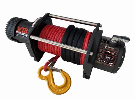 Wyciągarka XTR 13500lbs [6130kg] z liną syntetyczną 12V (lina: 10 mm czerwona dyneema 25m 10400kg +hak) 81877814