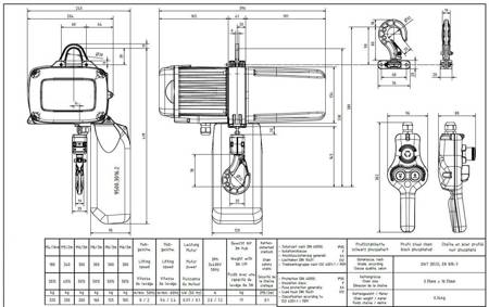 Wyciągarka łańcuchowa elektryczna 3 fazowy 400V (udźwig: 320-100 kg, prędkość podn.: 8/2m/min) 03079748