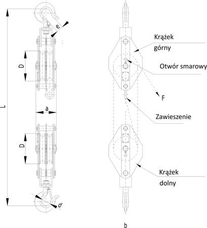 Wyciągarka linowa, bez liny (udźwig: 0,3 T) 22077098